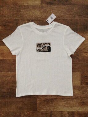 ⭐VOLCOM STONE YOUTH TEE SHIRT In White, size L - NWT⭐